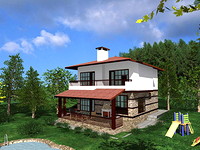 family houses close to the sea